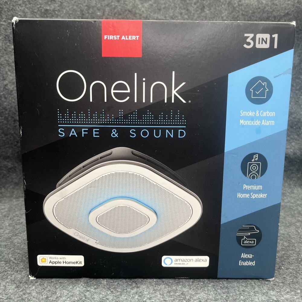 First Alert Onelink Safe & Sound Smoke Carbon Monoxide Smart Alarm Speaker Alexa